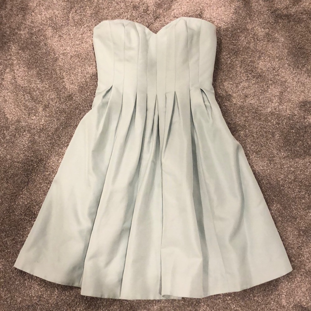 Strapless J Crew Seafoam Tiffany’s blue Dress